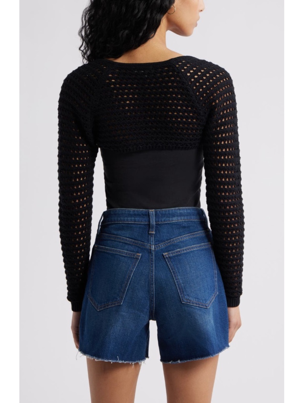 bp Black Openwork Sweater Shrug - Picture 5 of 12